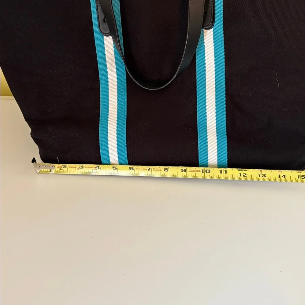 Talbots Large Black Cotton Canvas Open-Top Tote